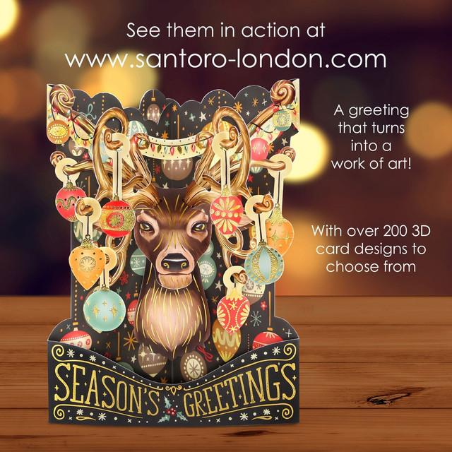 Santoro London Swing Cards - Season's Greetings - Reindeer