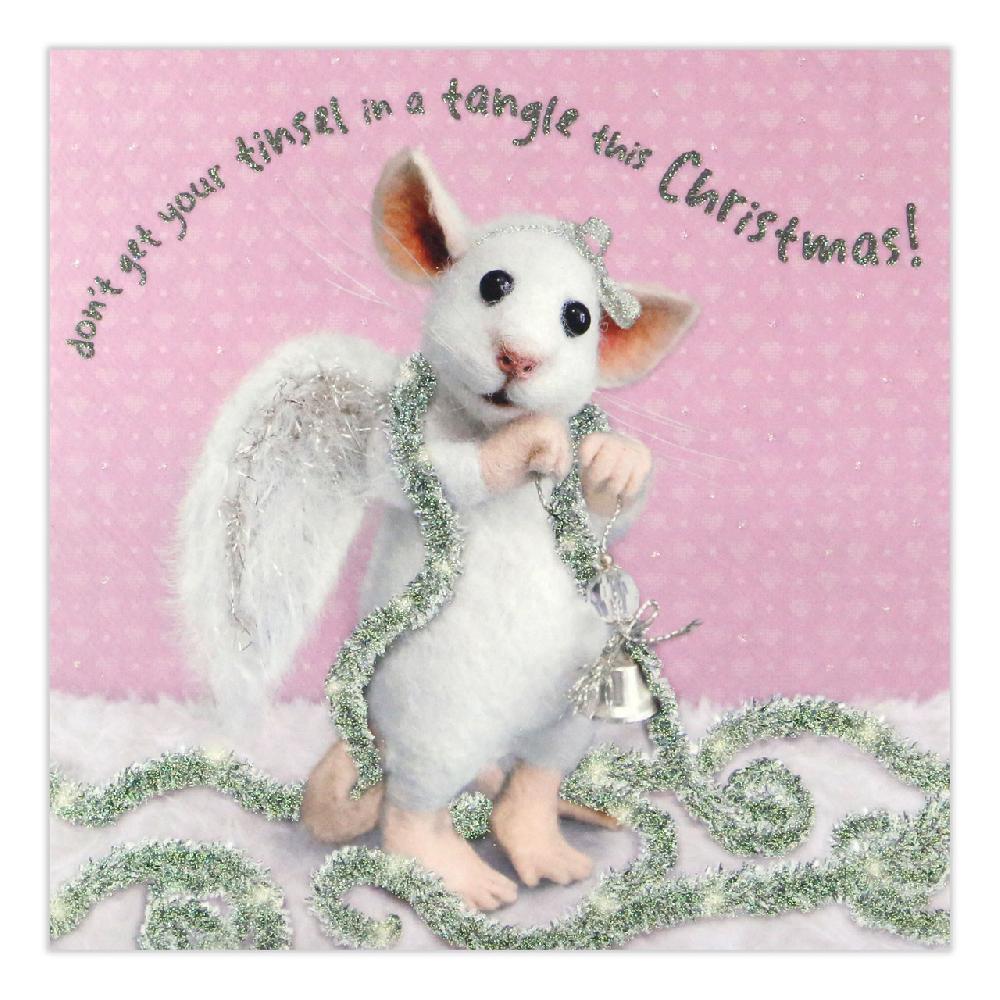 santoro london Tiny Squee Mousies - Don't Get Your Tinsel In A Tangle This Christmas