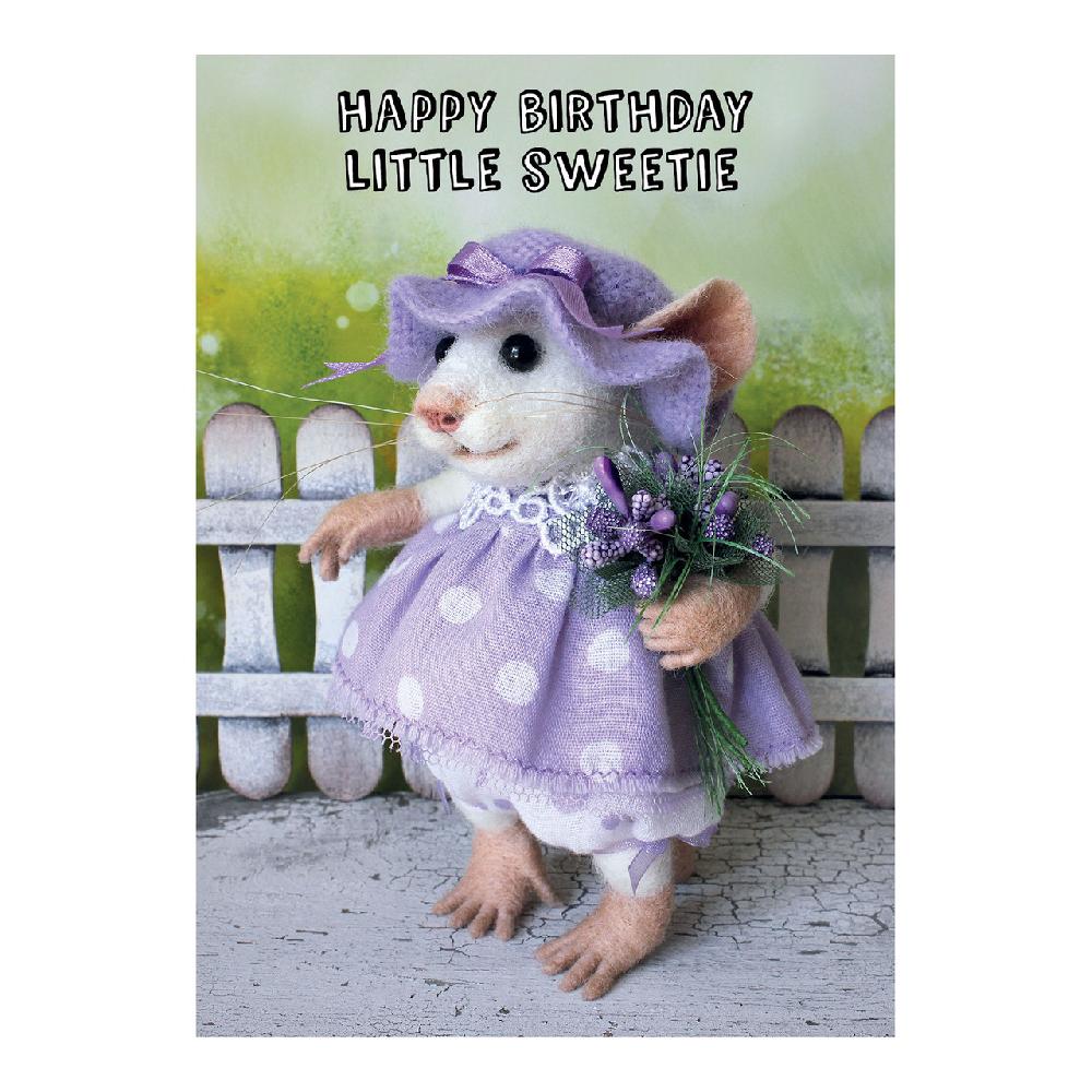 Santoro London Tiny Squee Mousies - Happy Birthday Little Sweetie