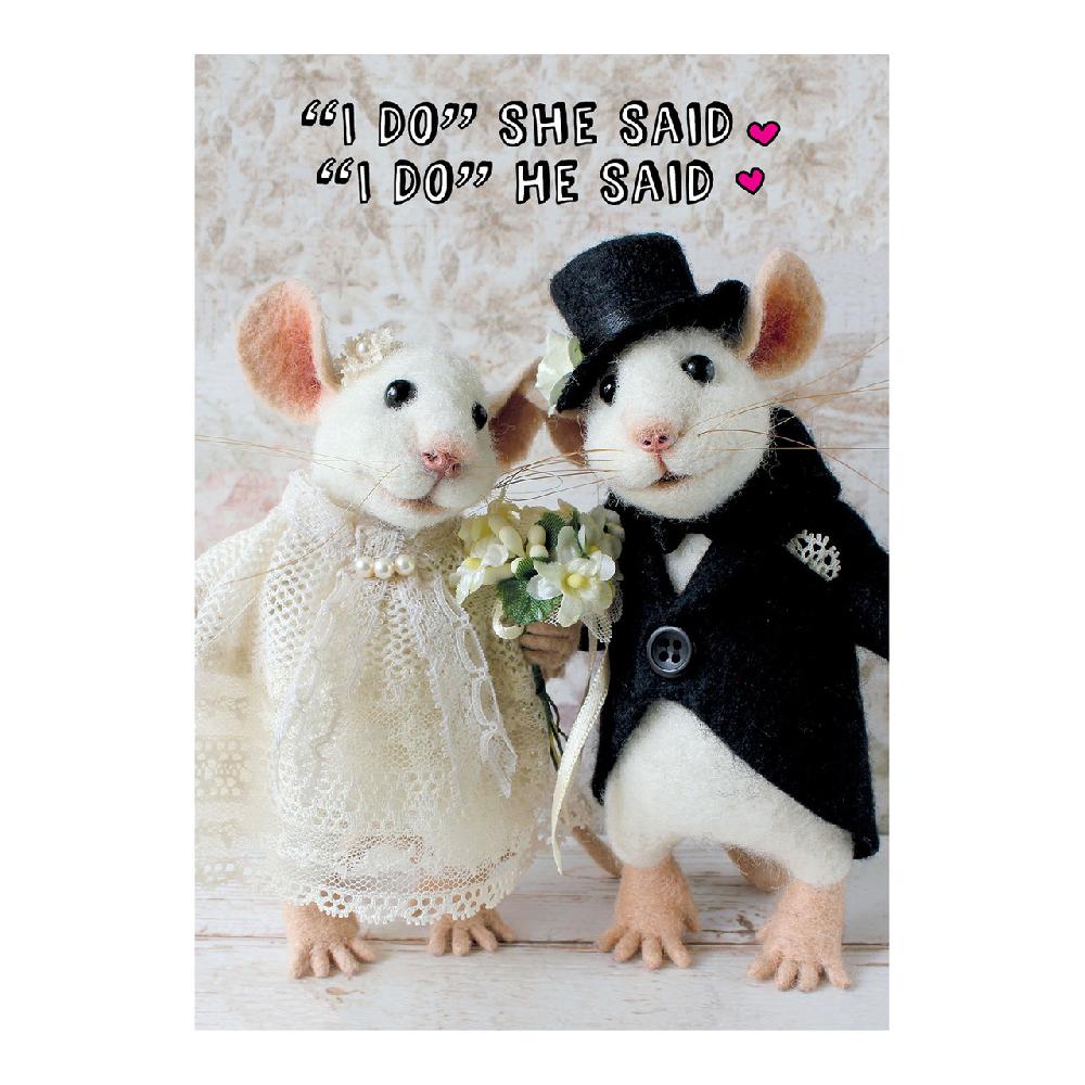santoro london Tiny Squee Mousies - I Do She Said I Do He Said