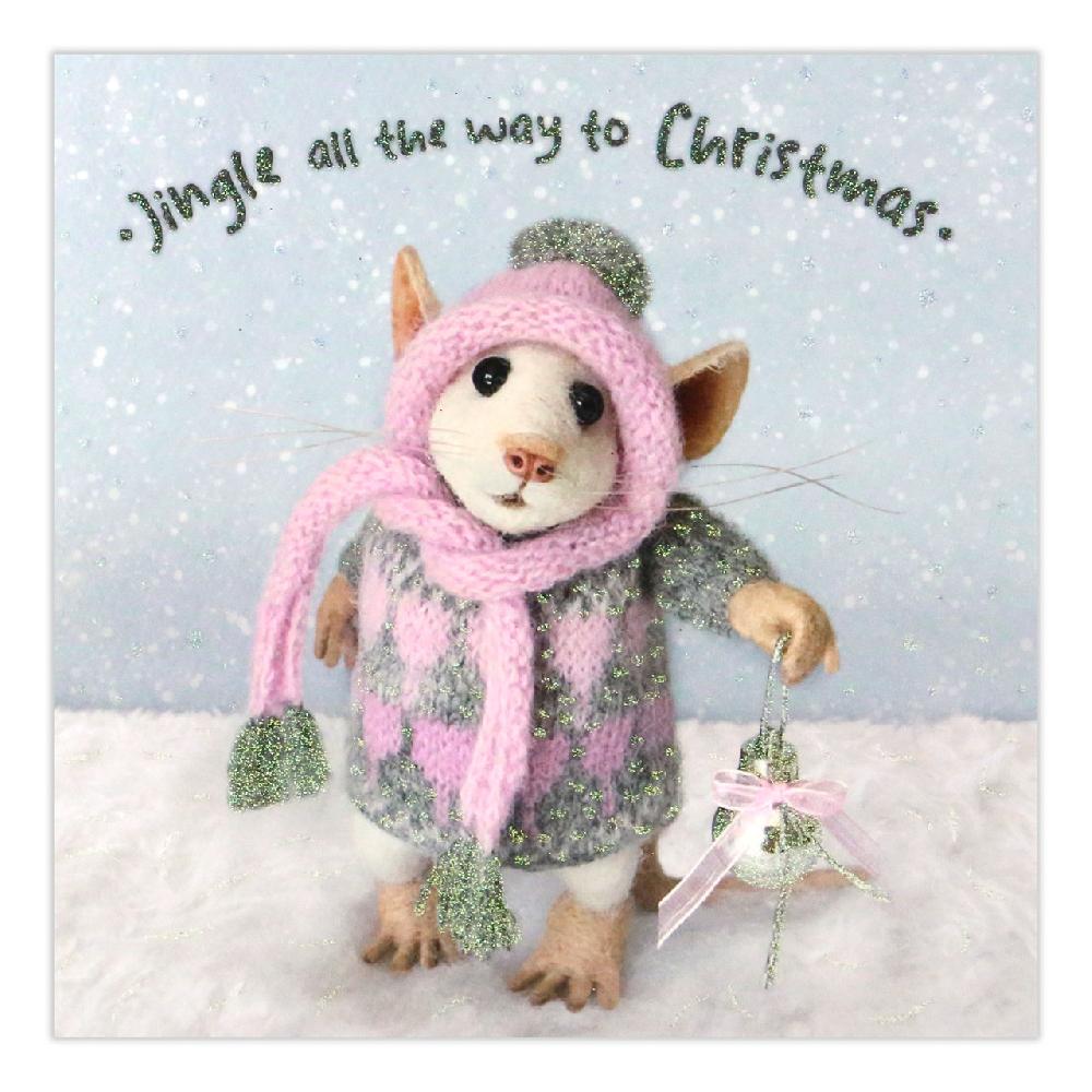 santoro london Tiny Squee Mousies - Jingle All The Way To Christmas