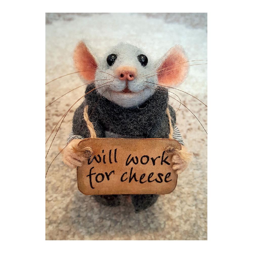 santoro london Tiny Squee Mousies - Will Work For Cheese