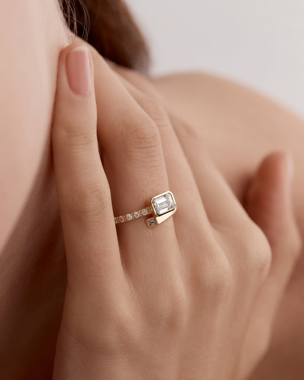 Sarah & Sebastian Aria Emerald Eternity Engagement Ring