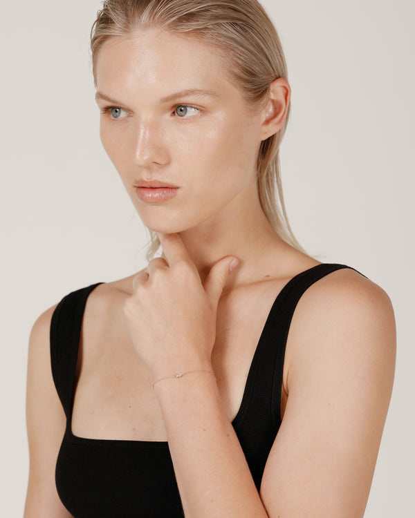 Sarah & Sebastian Micro Sand Diamond Peridot Bracelet