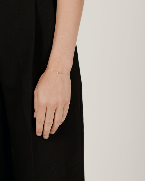 sarah & sebastian Micro Sand Diamond Peridot Bracelet