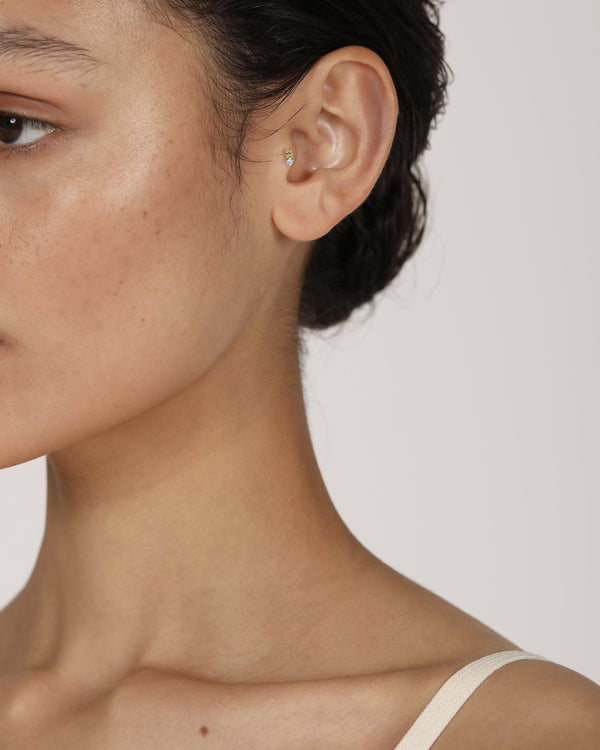 Sarah & Sebastian Micro Sand Diamond Peridot Cartilage Earring