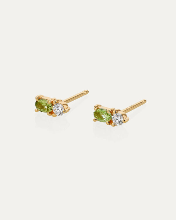 Sarah & Sebastian Micro Sand Diamond Peridot Earrings