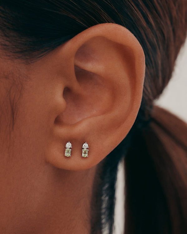 Sarah & Sebastian Micro Sand Diamond Peridot Earrings