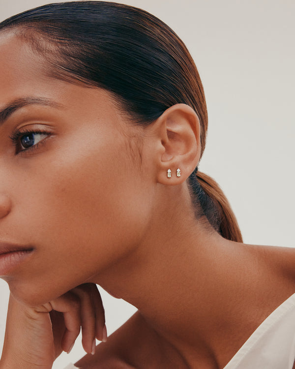 Sarah & Sebastian Micro Sand Diamond Peridot Earrings