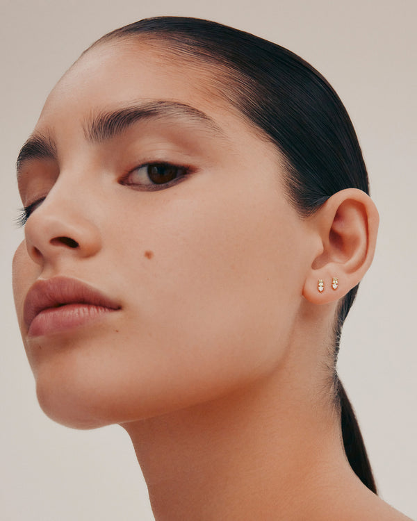 sarah & sebastian Micro Sand Diamond Peridot Earrings