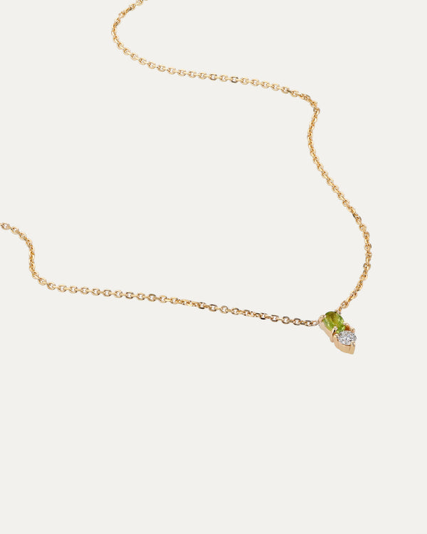 Sarah & Sebastian Micro Sand Diamond Peridot Necklace