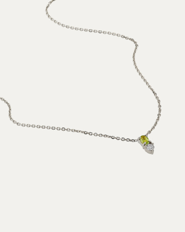 Sarah & Sebastian Micro Sand Diamond Peridot Necklace