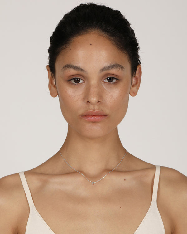 Sarah & Sebastian Micro Sand Diamond Peridot Necklace