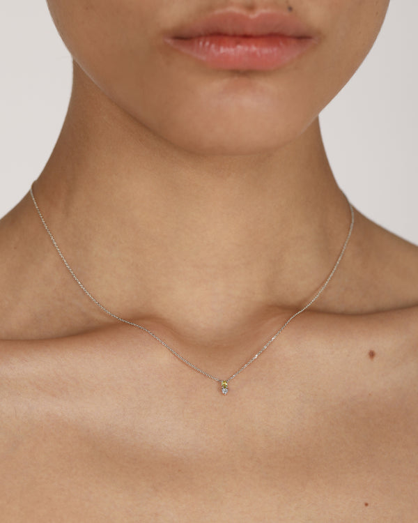 sarah & sebastian Micro Sand Diamond Peridot Necklace