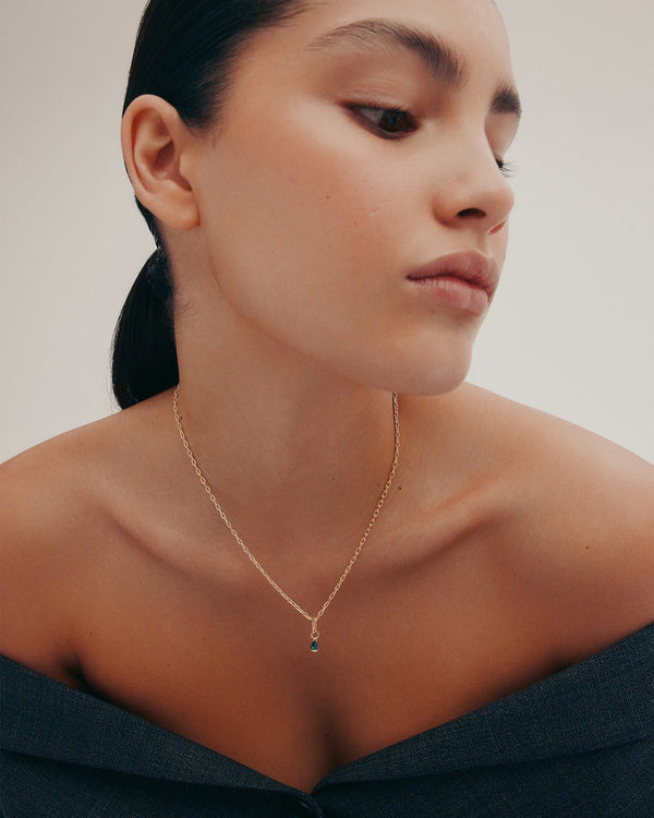 Sarah & Sebastian Petite Teal Sapphire Carabiner Charm