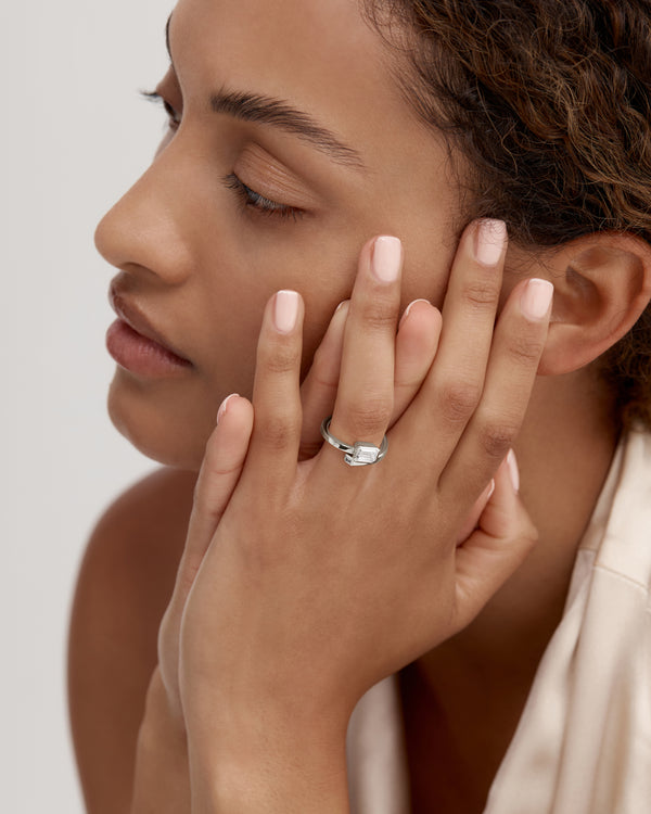 sarah & sebastian Aria Emerald Engagement Ring