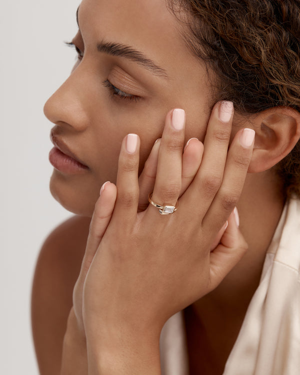 sarah & sebastian Aria Emerald Engagement Ring