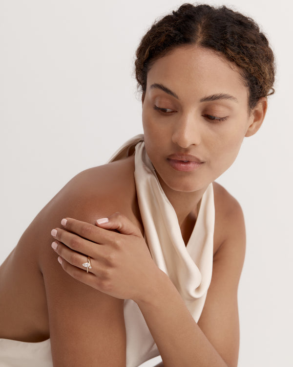 Sarah & Sebastian Aria Pear Eternity Engagement Ring