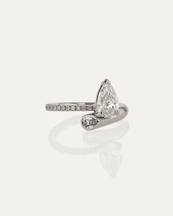 Sarah & Sebastian Aria Pear Eternity Engagement Ring