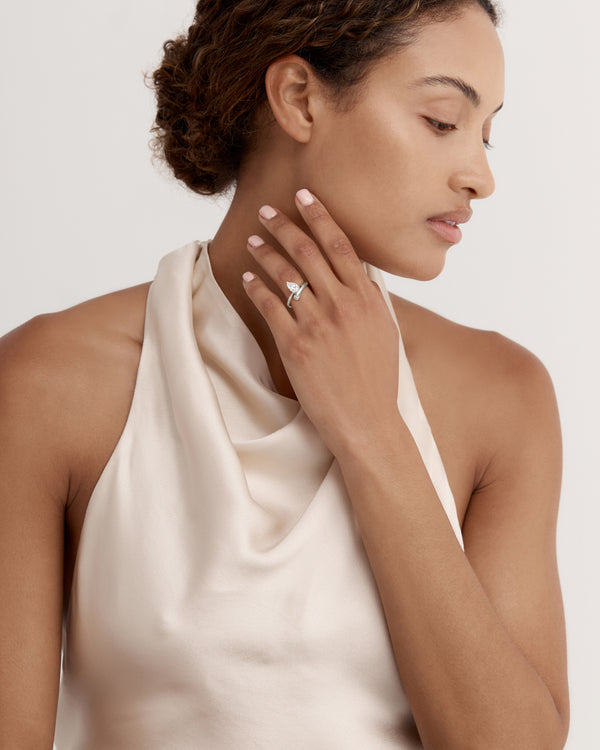 Sarah & Sebastian Aria Pear Eternity Engagement Ring