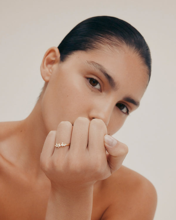 Sarah & Sebastian Diamond Verdigris Cluster Ring