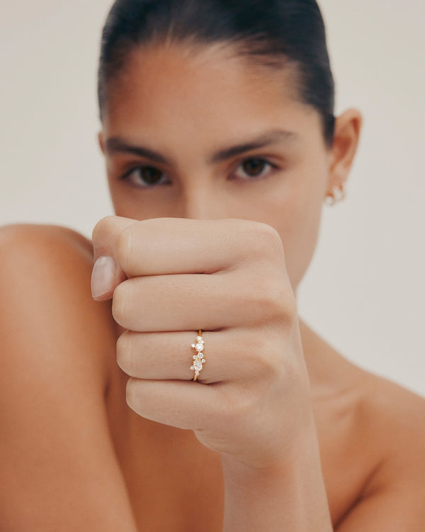 Sarah & Sebastian Diamond Verdigris Cluster Ring