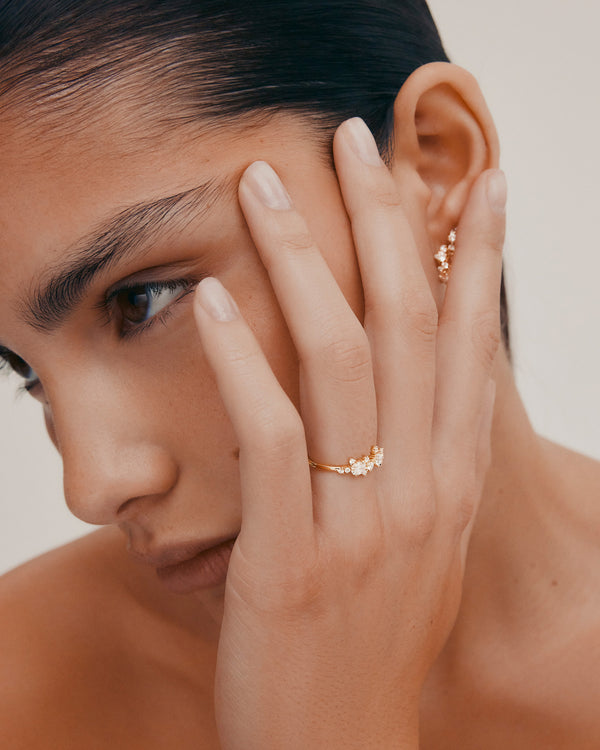 sarah & sebastian Diamond Verdigris Cluster Ring