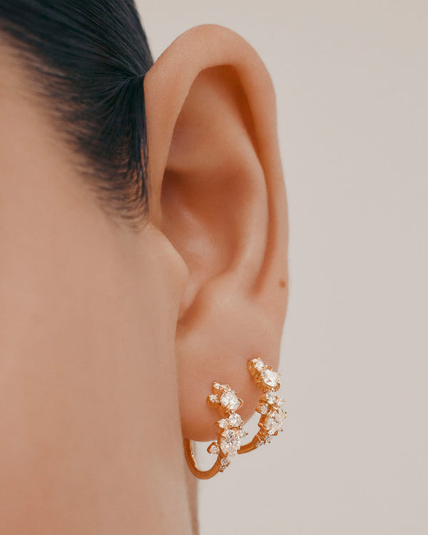 Sarah & Sebastian Diamond Verdigris Hoops