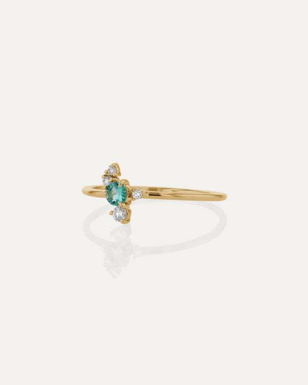 Sarah & Sebastian Emerald Cluster Ring