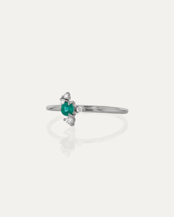 Sarah & Sebastian Emerald Cluster Ring