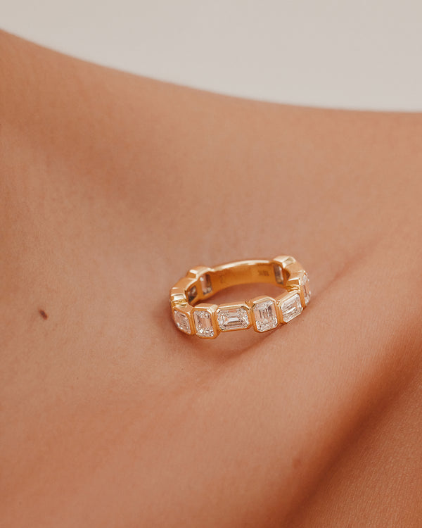 Sarah & Sebastian Emerald Deco Ring