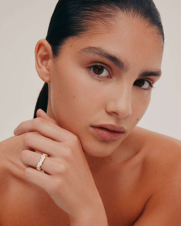 sarah & sebastian Emerald Deco Ring