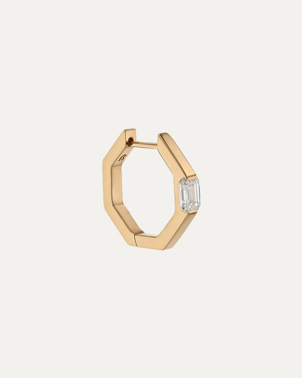 Sarah & Sebastian Faceted Emerald Hoops