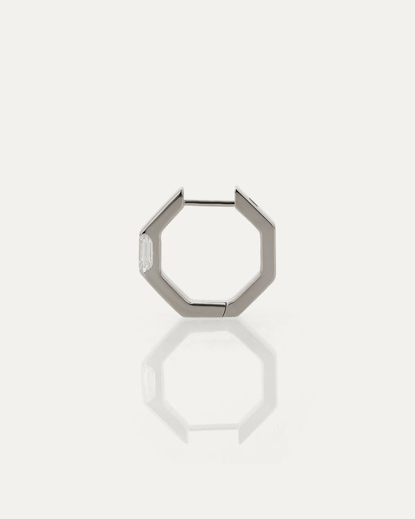 Sarah & Sebastian Faceted Emerald Hoops