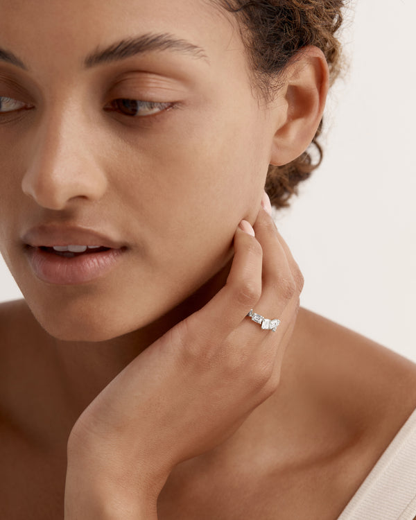 Sarah & Sebastian Half Endless Emerald Diamond Ring