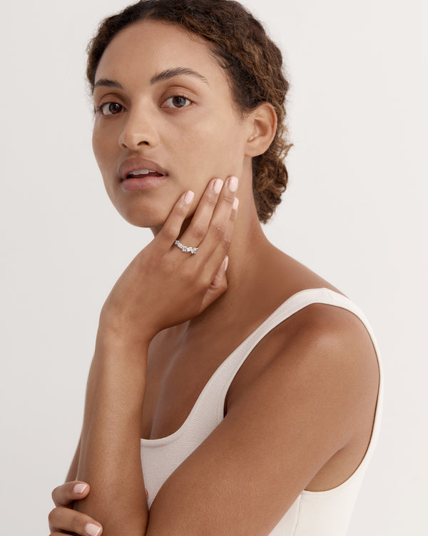 sarah & sebastian Half Endless Emerald Diamond Ring