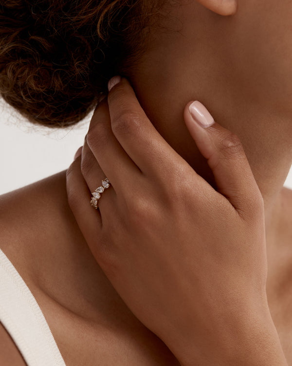 Sarah & Sebastian Half Endless Pear Diamond Ring