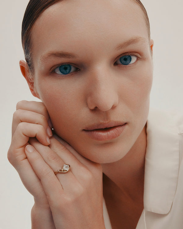 Sarah & Sebastian Marine Asscher Engagement Ring