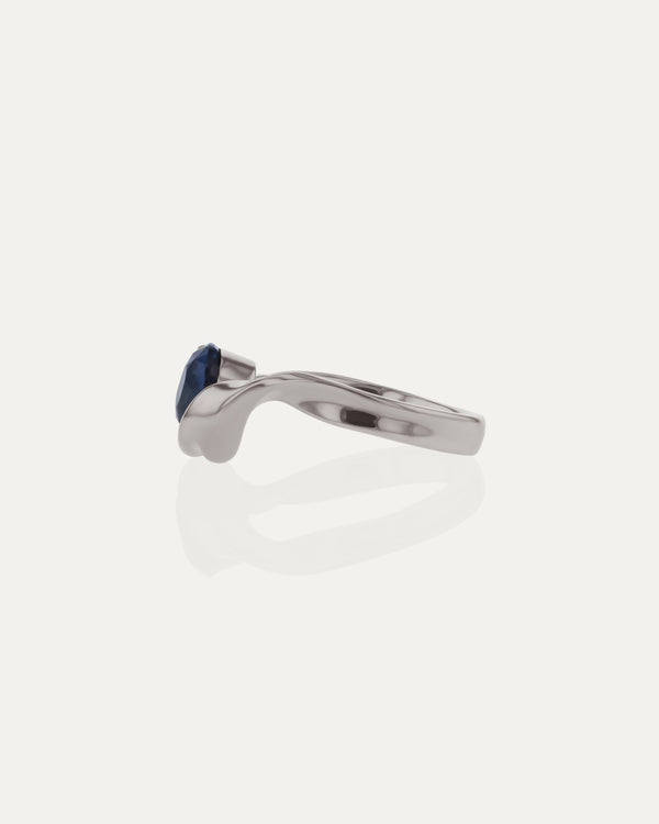 Sarah & Sebastian Marine Asscher Sapphire Ring