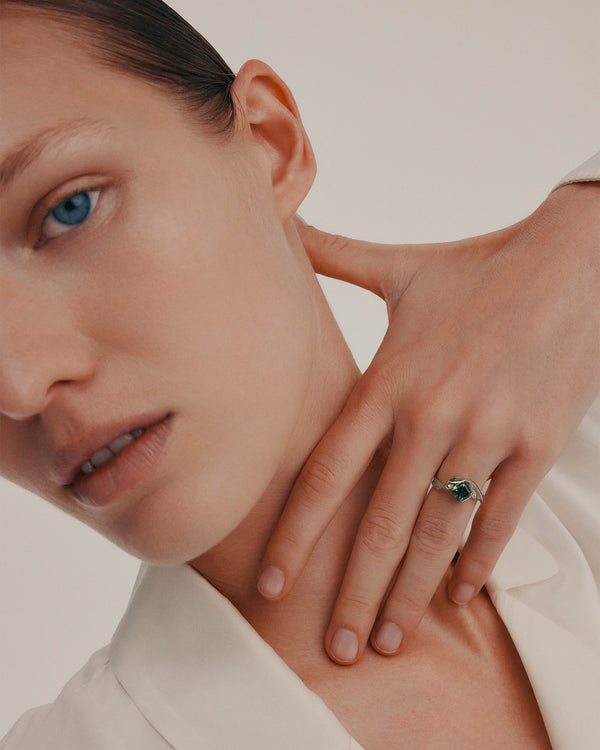 sarah & sebastian Marine Asscher Sapphire Ring