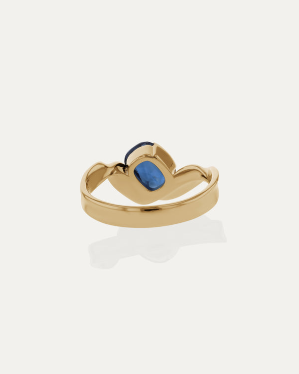 Sarah & Sebastian Marine Cushion Sapphire Ring