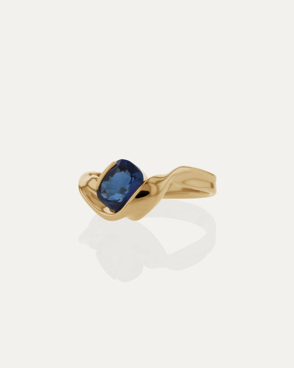 sarah & sebastian Marine Cushion Sapphire Ring
