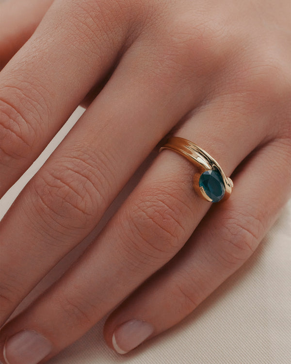 Sarah & Sebastian Marine Oval Sapphire Ring
