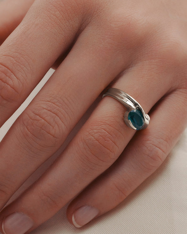 Sarah & Sebastian Marine Oval Sapphire Ring