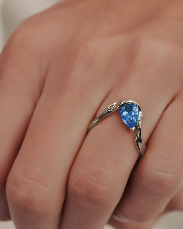 Sarah & Sebastian Marine Pear Sapphire Ring I