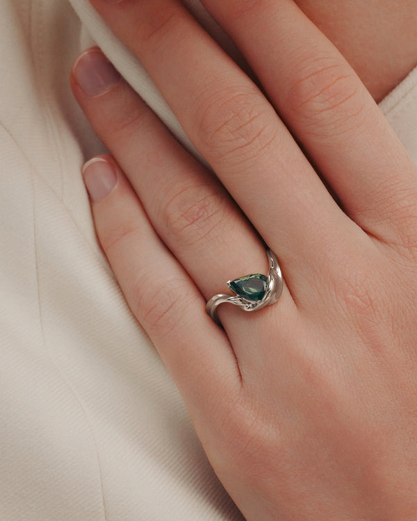 Sarah & Sebastian Marine Pear Sapphire Ring II