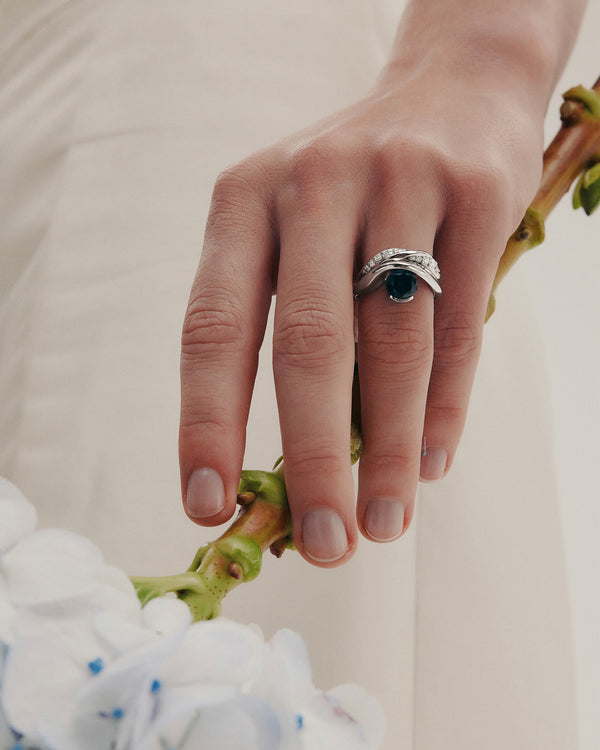 Sarah & Sebastian Marine Round Sapphire Ring I