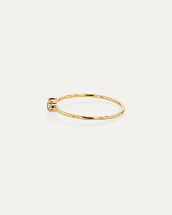 Sarah & Sebastian Micro Sand Diamond Peridot Ring