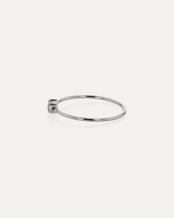 Sarah & Sebastian Micro Sand Diamond Peridot Ring