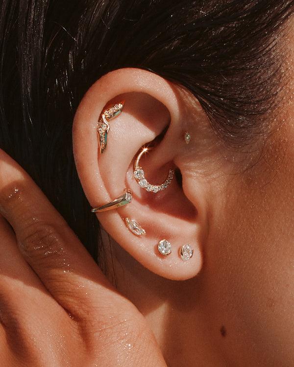 Sarah & Sebastian Ouroboros Diamond Daith Earring